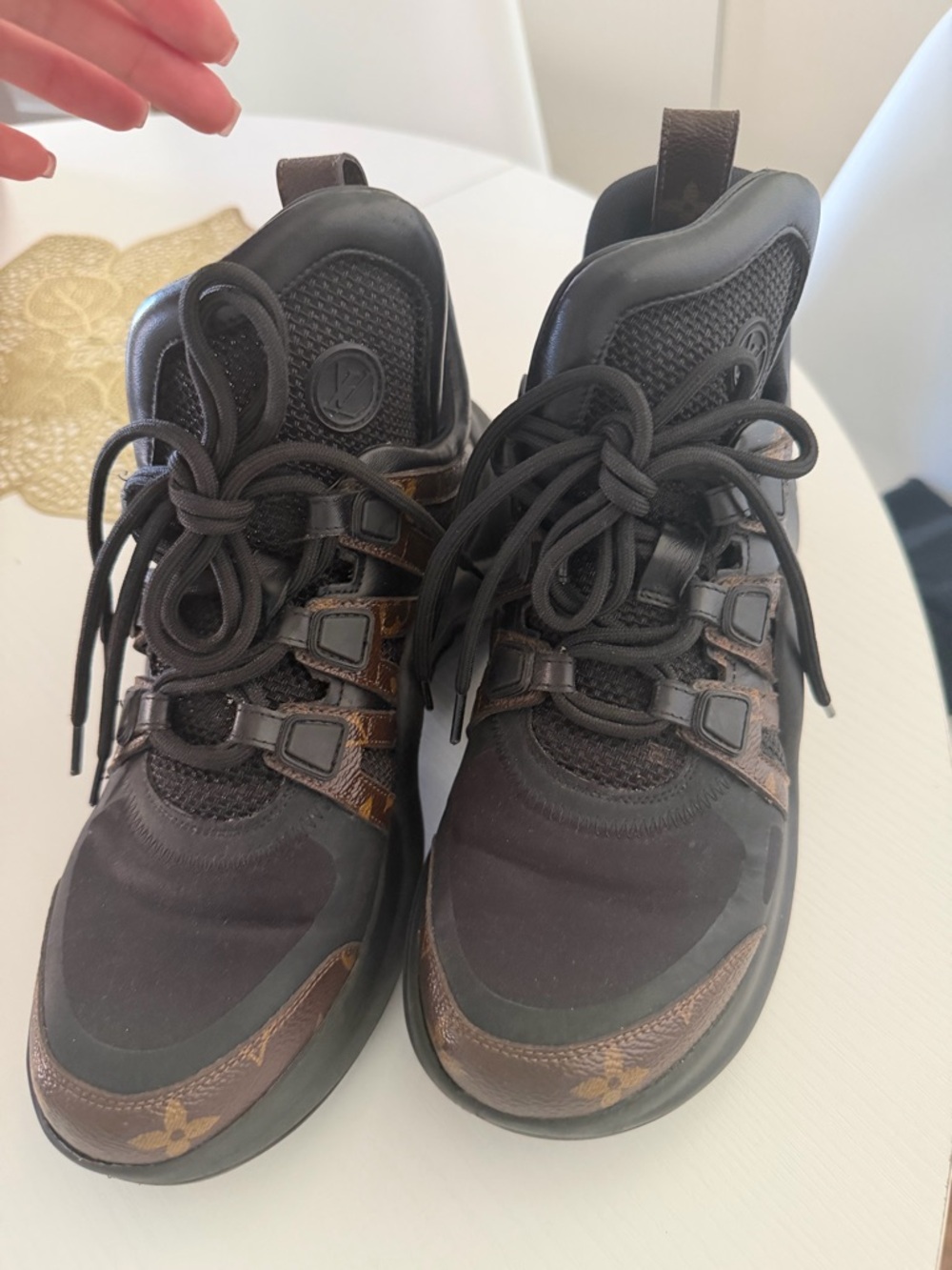 Louis Vuitton Black with Brown Monogram Archlight Sneakers - Picture 2 of 2